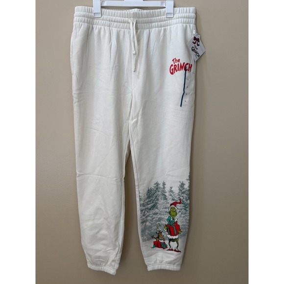 MAD Engine Pants - Dr. Seuss Women's "How the Grinch Stole Christmas" Graphic Jogger Pants Sz L NWT